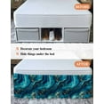 thumbnail image 6 of Abstract Marble Bed Skirt Queen Size 16" Drop Teal Green Gold Gradient Wave Texture Ruffled Wrap Around Bed Skirts Adjustable Elastic Bedskirt Dust Ruffle for Queen Size Bed, 6 of 7