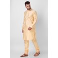 thumbnail image 5 of SKAVIJ Art Silk Kurta Pajama Set for Men Indian Wedding Party Wear Dress (Medium, Beige), 5 of 6