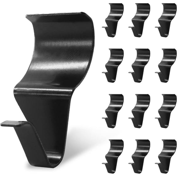 12 Pcs Vinyl Siding Hooks, Heavy Duty Stainless Steel Black Vinyl Siding Hangers, No Hole Needed Low Profile Siding Clips for Hanging Wreath, Outdoor Decorations