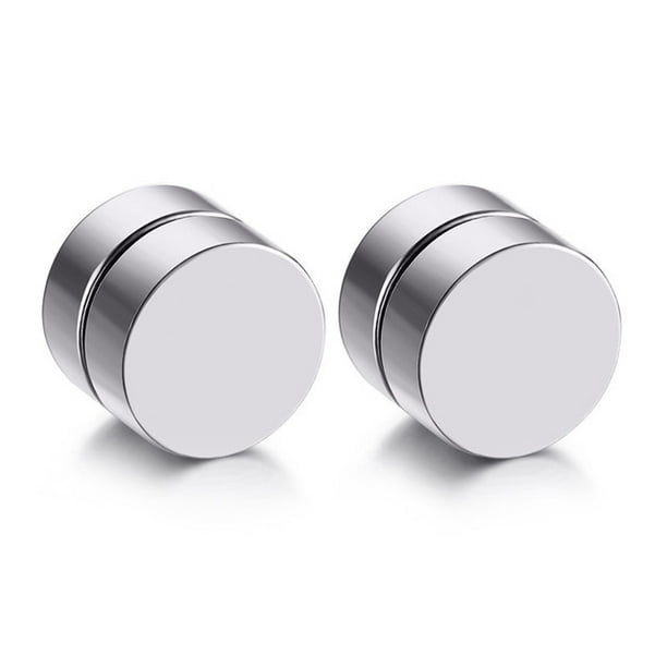 1 par de aretes magnéticos para hombre, pendientes falsos, no Piercing, Clip redondo, joyería de oreja