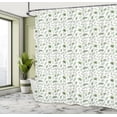 thumbnail image 5 of Ambesonne Botany Shower Curtain, Various Leaves, 69"Wx70"L, Peacock Green White, 5 of 5