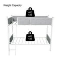 thumbnail image 6 of Upholstered Bunk Bed Twin Over Twin, Sturdy Metal Bunk Beds Twin Over Twin Size, Heavy Duty Bunk Beds for Kids, Bed Frame with Flat Ladder, Metal Support Slat, Safety Guardrail, 6 of 13