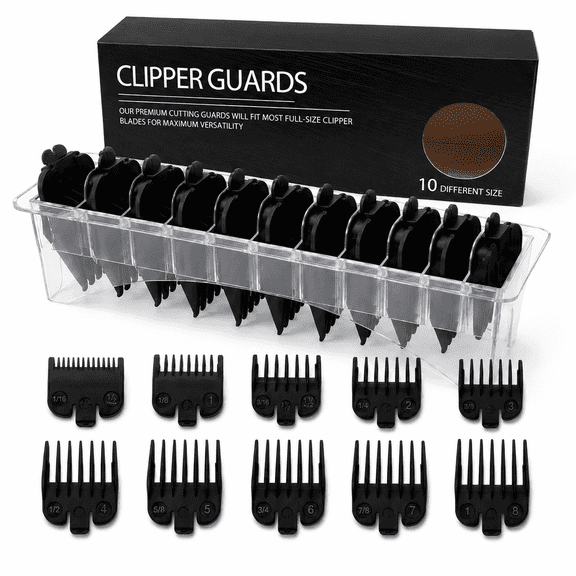10 Pcs Hair Clipper Guard Set with Storage Holder, Universal Guide Comb Attachments