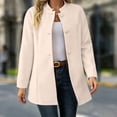 thumbnail image 6 of uublik Trench Coat Women Beige Long Sleeve Elegant Classic Overcoat Fall Winter Clothing, 6 of 7