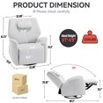 thumbnail image 4 of Swivel Rocker, Power Recliner Chair with Lumbar and Neck Support Pillow, Glider Chair with 270° Swivel, Heavy Duty Motion Mechanism with USB and Type-C Ports, 4 of 7