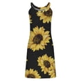 thumbnail image 5 of TIANEK Women Dresses Sleeveless Floral Mini Sun Dress Pleated Lace-up Tank Dress Short Dresses for Women 2024, 5 of 6