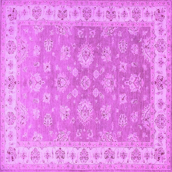 Ahgly Company Indoor Square Persian Purple Traditional Area Rugs, 8' Square