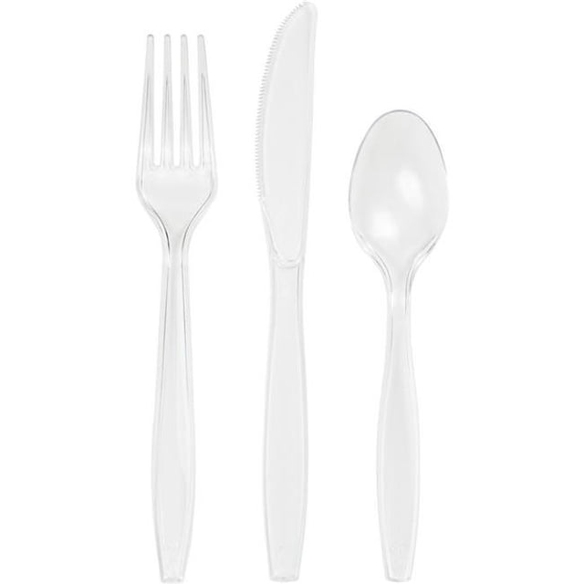 Group Clear Assorted Cutlery, Pack of 12 - 18 per Pack