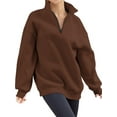 thumbnail image 2 of Womens Oversized Sweatshirts Hoodies Half Zip Pullover Fall  Outfits 2023 Y2k Clothes, Womens Sweatshirts Half Zip Cropped Pullover Fleece Quarter Zipper Hoodies Fall outfits Clothes, 2 of 6