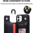 thumbnail image 6 of Design for iPhone 11 Wallet Case with Tempered Glass Screen Protector Credit Card Holder Wallet Slot Stand Kickstand Flip Leather Protective Cover for iPhone11/Eleven i Phone11 XI 11R Men Black, 6 of 8