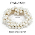 thumbnail image 3 of Pearl Scrunchies for Women, Bead Hair Ties for Thin Hair Bridal Hair Scrunchies, Stretchable Hair Elastics Pearl Hair Accessories for Women Girls, 3 of 4