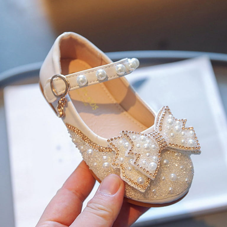 Fashion Four Seasons Children Casual Shoes Girls Flat Pearl