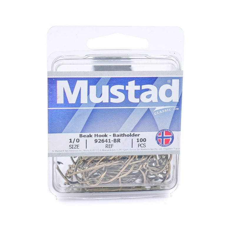 Mustad 92641 Beak, Special Long Shank With 2 Slices, Forged, Down Eye  Classic Hook - 100 Per Pack