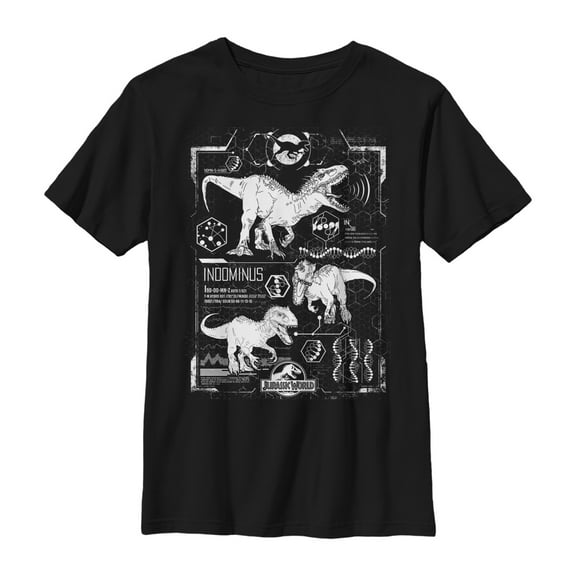 Boy's Jurassic World Indominus Schematics Graphic Tee Black X Large