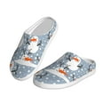 thumbnail image 2 of Lsque Happy Snowmen Snowfall Pattern Womens Comfort Cotton on Scuff With Memory Foam and Anti-skid Sole Slipper-39/40, 2 of 7