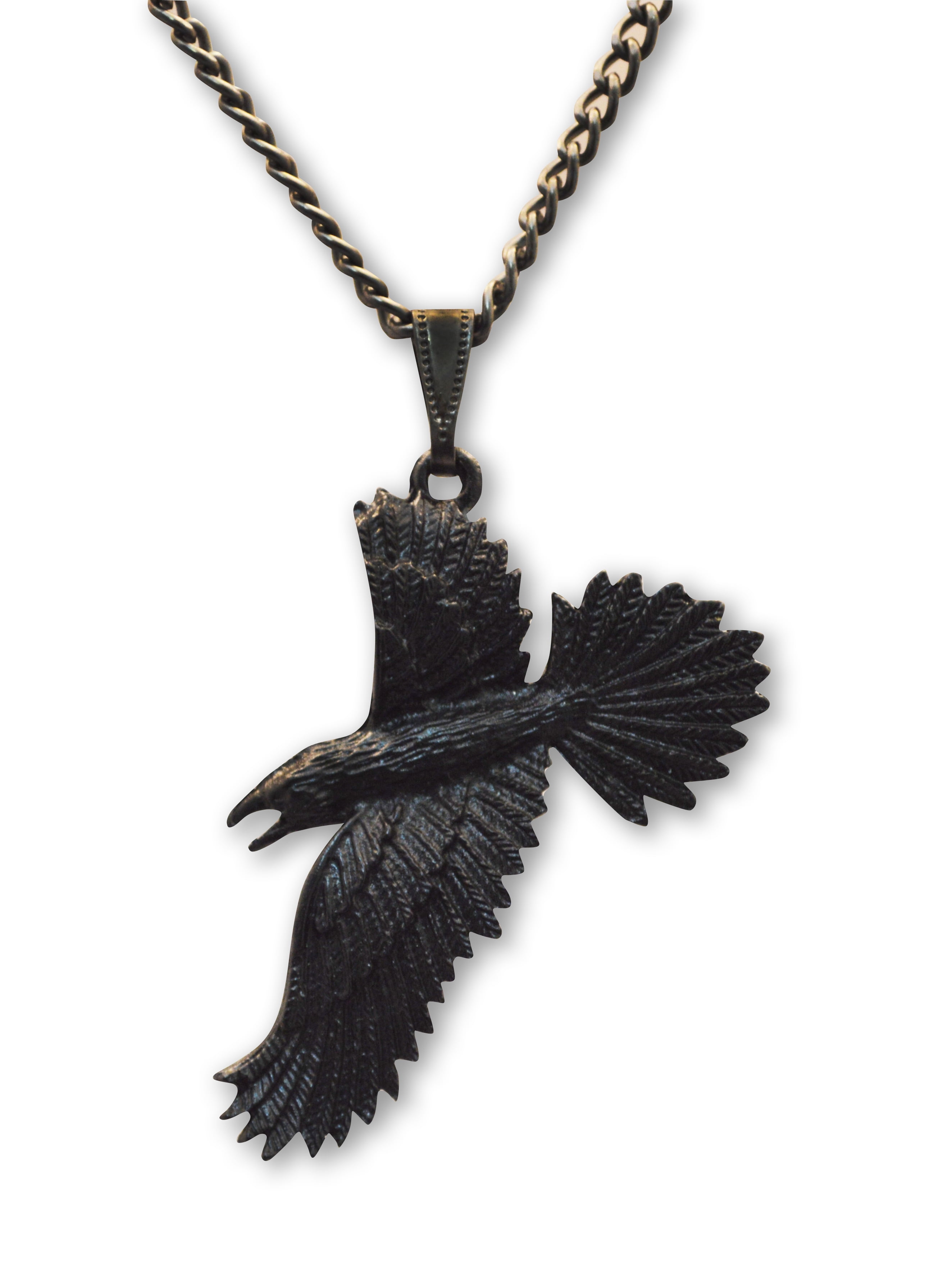 Black Raven Black Crow Gothic Pewter Pendant Necklace by Real Metal NK ...