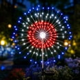 thumbnail image 4 of THOPBPRK 200 LED Solar Firework Lights Red White Blue Starburst String Lights for Outdoor Garden Patio Yard Decor Easter Decorations Halloween Outdoor Yard Decorations, 1Pack B, 4 of 5