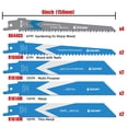 thumbnail image 4 of EZARC Reciprocating Saw Blades 6 Inch, Bi-Metal Demolition Sabre Saw Blade Set for Metal and Wood Cutting (12 Pack), 4 of 9