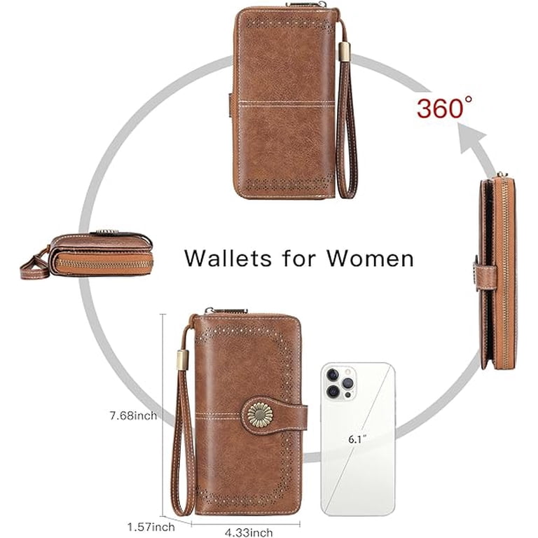 GMDISC Women's Leather Wallet, Large Capacity with RFID Blocking photo 6