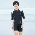 thumbnail image 2 of Boys Two Piece Short Sleeve Swimsuit Set 6 To 14 Years Beach Rash Guard Swimwear, 2 of 8
