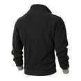 thumbnail image 5 of Mens Pullover Sweatshirts Sherpa Lined Casual Long Sleeve Mock Neck Fall Winter Tops with Zipper Pocket (M, Black), 5 of 9