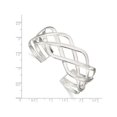 thumbnail image 3 of Sterling Silver Polished Woven Design Cuff Bangle Bracelet, 3 of 4