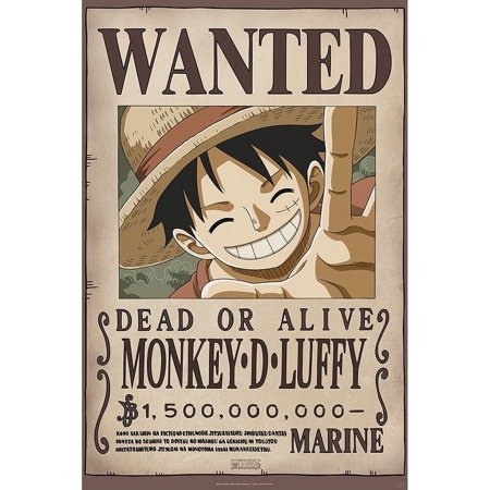 Studio B One Piece Luffy Wanted 24" x 36" Framed Poster