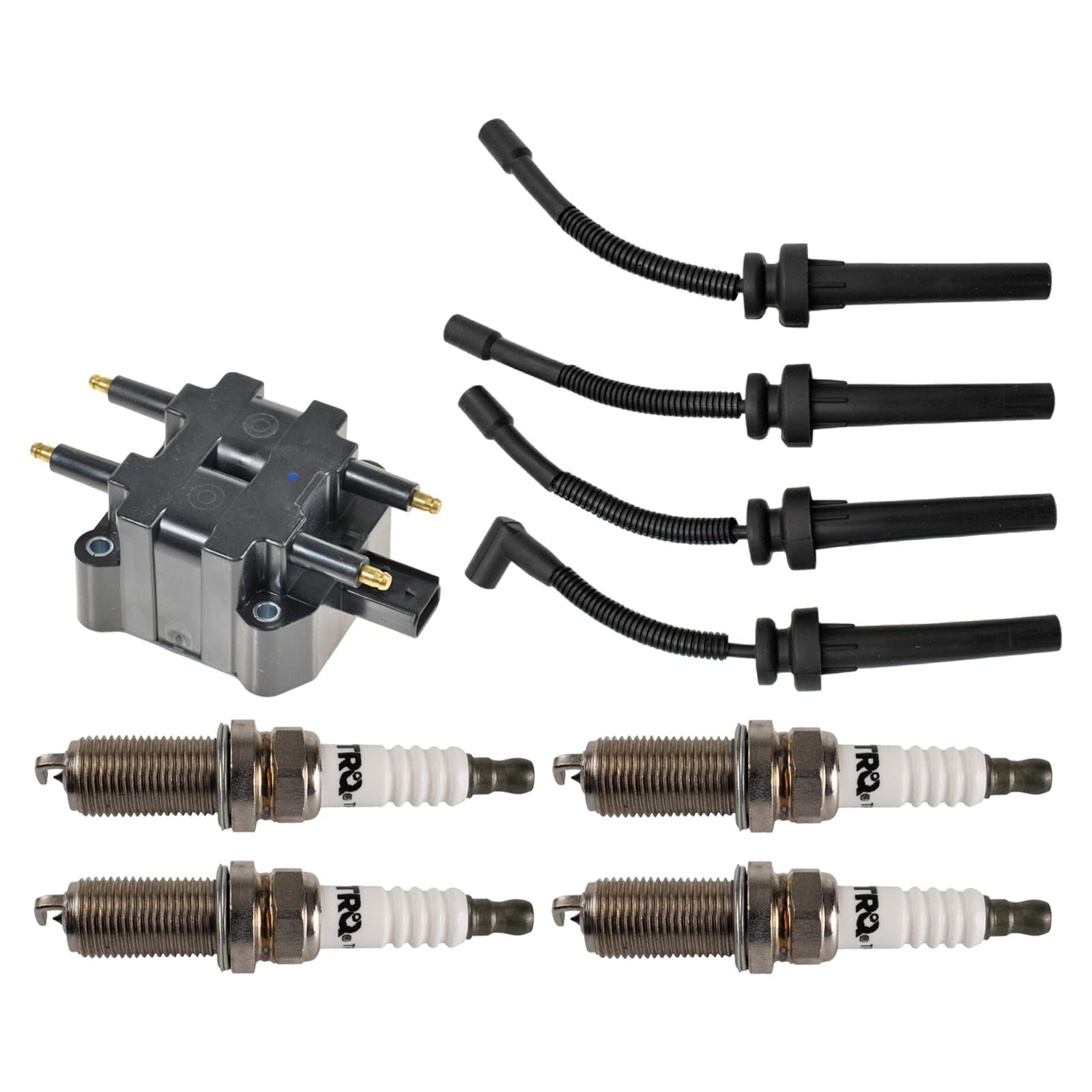 TRQ Ignition Coils Wires & Spark Plugs Fits 03-09 Chrysler PT Cruiser 03-05 Neon TKA06309 Fits select: 2003-2005 DODGE NEON