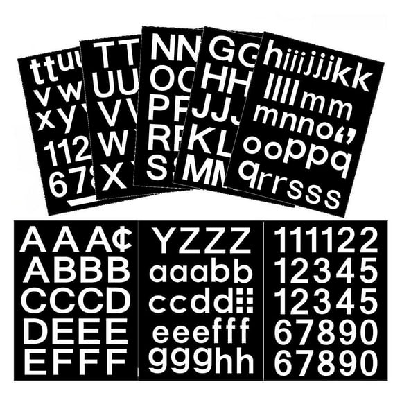 8 Sheets Self-adhesive Vinyl Letters Numbers Kit, Mailbox Numbers Sticker For Mailbox,signs,window,cars,address Number