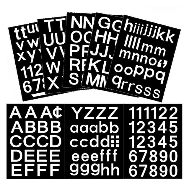 8 Sheets Self-adhesive Vinyl Letters Numbers Kit, Mailbox Numbers Sticker For Mailbox,signs,window,cars,address Number
