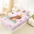 thumbnail image 4 of Erosebridal Cute Capybara Duck Twin Sheet Sets 3pcs For Teens,Dreamy Bow Flowers Bedding For Kids Boy Girls,Ultra Soft Home Decor, 4 of 5