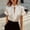 🔥 White, variant on Sentmoon Women Clothes Tops for Women 2026 Short Sleeve Crew Neck Solid Color Button Down Regular Fit Women Blouses Summer Stylish for Beach and Vacation White L