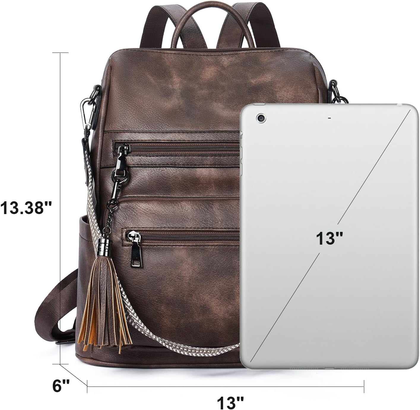 Womens Backpack Purse Vegan Leather Large Travel Backpack 