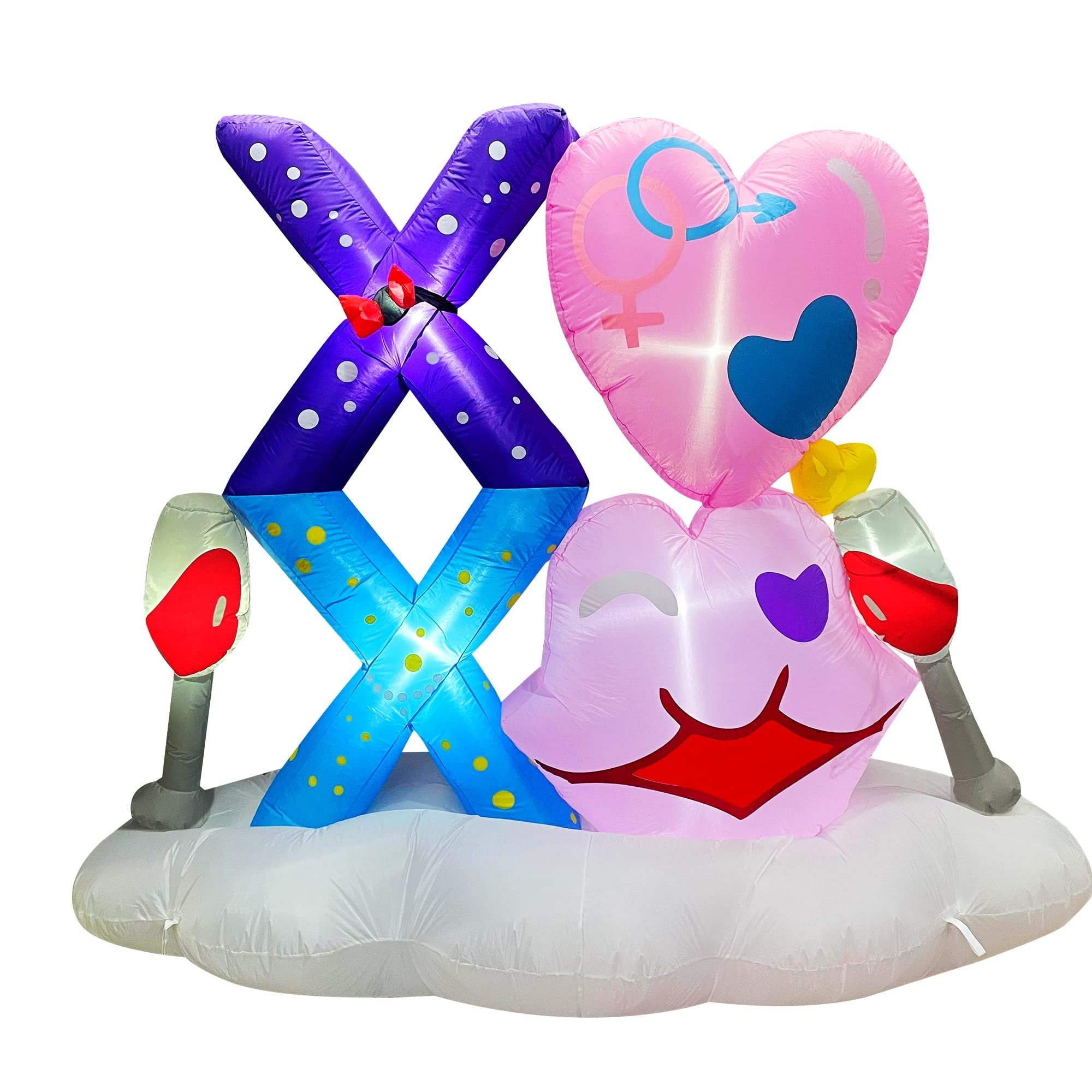 SEASONBLOW 6 Ft Inflatable Valentine Day Sweet Heart Decoration for Wedding Anniversary Party Indoor Outdoor