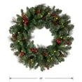 thumbnail image 6 of 24 Inch Pre-Lit Artificial Christmas Wreath, Green, Crestwood Spruce, White Lights, Decorated with Pine Cones, Berry Clusters, Frosted Branches, Christmas Collection, 6 of 10