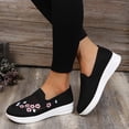 thumbnail image 2 of JINMGG Flat Shoes for Women Plus Clearance Women's Ladies Embroidered Shoes Casual Daily Slip On Sneakers Mesh Shoes Black 40, 2 of 7