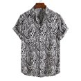 thumbnail image 2 of Camisas hawaianas con estampado de rayas para hombre, camisas de manga corta para fiestas, camisas de gran tamaño para hombres, ropa, blusas Harajuku con solapa, 2 of 4