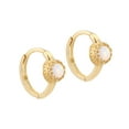 thumbnail image 4 of SEOL + GOLD Opal Hoop Earrings 18ct Gold Plated Sterling Silver, 4 of 4