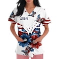 thumbnail image 3 of Trgacdwlo S-5XL Plus Size 4th of July Scrub Tops Women V Neck Short Sleeve Independence Day Women’s Nurse Uniforms with Pocket, 3 of 4