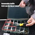 thumbnail image 3 of Leadrop Workbench Tool Storage Box 6/8/10/18/21 Grids Heavy Duty Hardware Screw Bolts Small Parts Organizer Container with Removable Partition, 3 of 10