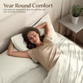 thumbnail image 5 of Naiade Queen Size Sheet Set,Soft Microfiber 4 Piece Hotel Luxury Bed Sheets with Deep Pockets, Embroidered Pillow Case,Side Storage Pocket Fitted Sheet, Flat Sheet (Ivory), 5 of 7