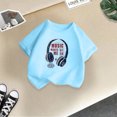 thumbnail image 5 of Chemises pour Filles Mignonnes Mode Imprimée Col Rond Manches Courtes Tee Été Décontracté Ample Hauts pour Filles, Tees Bleu 12 Ans-14 Ans, 5 of 5