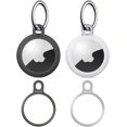 thumbnail image 1 of 2 Packs Airtag Holder Key Ring with Soft TPU Case, Stouchi Stainless Steel Invisible Slim Keychain Compatible, 1 of 5