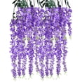thumbnail image 4 of Luniquz 12Pcs Artificial Wisteria Vines, 3.6 feet Wisteria Hanging Garlands with Fake Flowers for Wedding Home Purple, 4 of 9