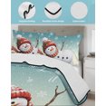 thumbnail image 3 of Quilt King Size Bedding Set, Christmas Scarf Snowman Reversible Summer Quilt 3 Pieces, Turquoise Winter Xmas Snowflake Lightweight Bedspreads Coverlets with 2 Pillow Shams for All Seasons, 3 of 5
