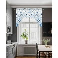 thumbnail image 4 of Blue Polka Dot Kitchen Curtains Swag Valance for Windows/Bathroom/Cafe, Modern Art Abstract Watercolor Dot Rod Pocket Drape Panel Swag Curtain Valance for Bedroom/Living Room 55''x36'', 4 of 6