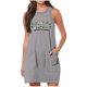 thumbnail image 1 of Vestido de Verano para Mujeres, Vestido de Cuello Redondo sin Mangas de Bolsillo de Impresión de Moda Casual Hecha de 95% Poliéster 5% Spandex para Primavera Verano, Vestido Sexy para Mujeres, 1 of 5