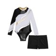 thumbnail image 5 of Jersey de gimnasia para niñas con traje corto de baile de Ballet leotardo de manga larga con diamantes de imitación brillantes y pantalones cortos con cintura delantera en V, 5 of 5