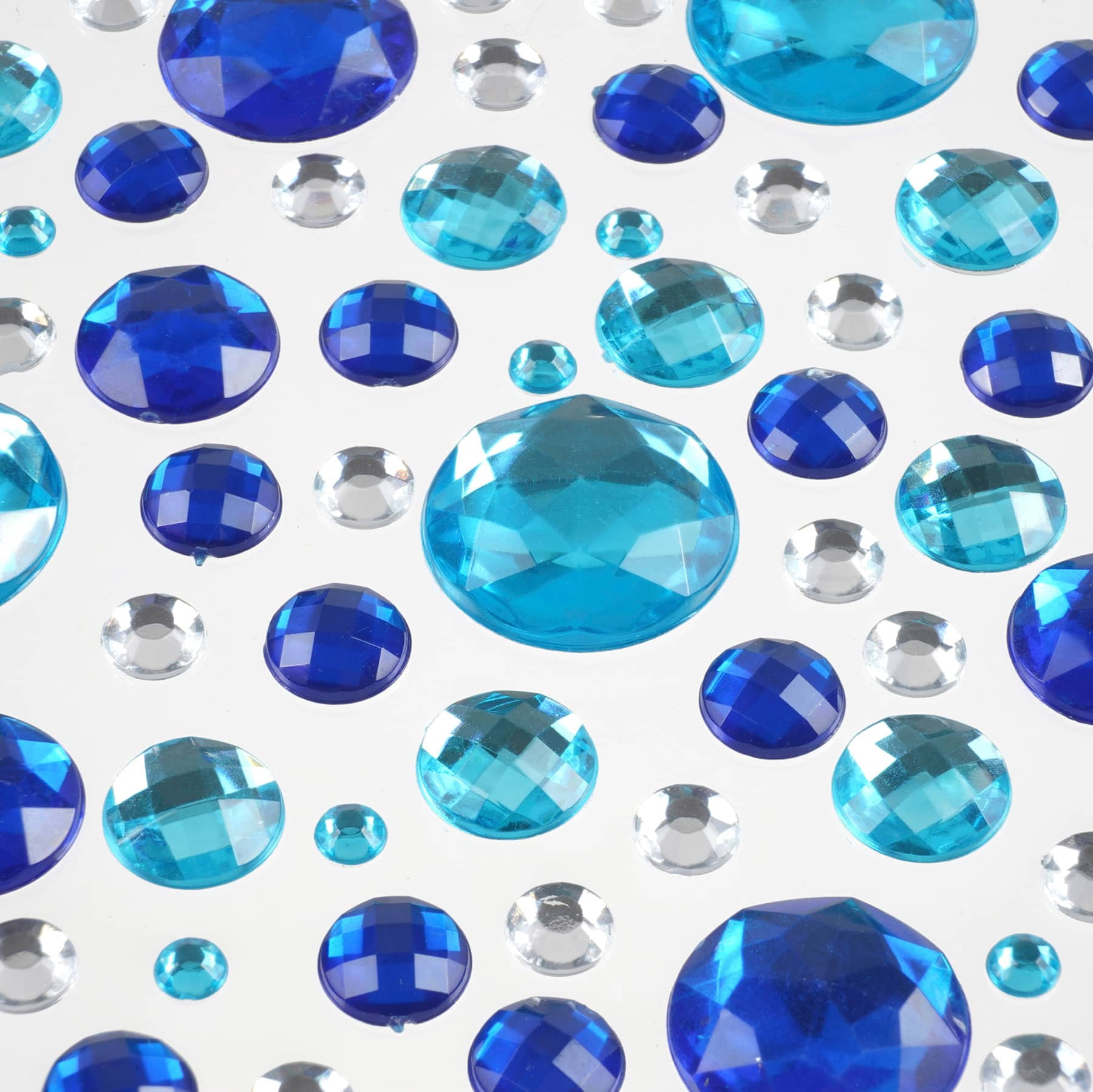 Recollections Blue Mixed Gem Bling Sticker Sheet, 12 Pack