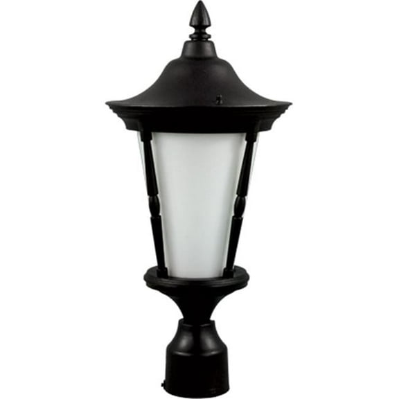 Dabmar Lighting GM112-B Powder Coated Cast Aluminum Post Top Light Fixture, Black - 19.75 x 9.25 x 9.25 in.